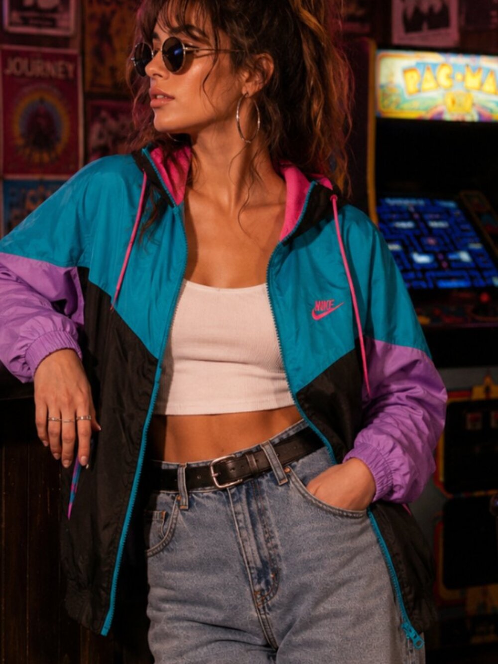 Nike Windrunner Jacket Black, Teal & Purple